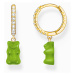 Thomas Sabo CR726-414-6 Gold single hoop earrings with green Goldbears