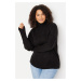 Trendyol Curve Black Turtleneck Off Shoulder Knitwear Sweater