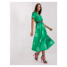 Green midi cocktail dress with print