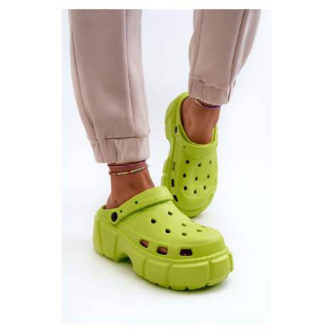 Women's foam slippers with solid lime Witima sole