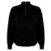 Trendyol Curve Čierne Zapínanie na zips Pletený sveter