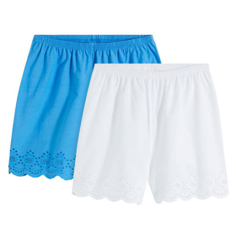 Pyžamové šorky, tkané s dierkovanou výšivkou (2 ks v balení) bonprix
