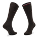 Tommy Hilfiger Súprava 2 párov vysokých pánskych ponožiek 371111 Hnedá