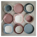 Mushie Round Dinnerware Plates tanier Powder Blue