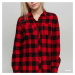 Košeľa Urban Classics Ladies Turnup Checked Flanell Shirt Black/ Red