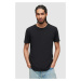Bavlnené tričko AllSaints 2-pak čierna farba, jednofarebné
