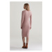 ŠATY GANT MINI CABLE KNIT DRESS DUSTY PINK