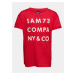 Červené dievčenské tričko s potlačou SAM 73