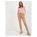 Women's camel sweatpants with pockets