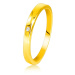 Diamantový prsteň zo žltého 585 zlata - jemne skosené ramená, číry briliant - Veľkosť: 56 mm
