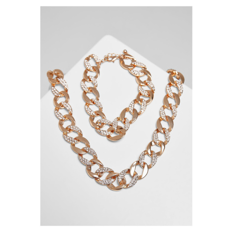 Basic set of necklace and bracelet - gold colors