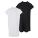 Turtle Extended Shoulder Dress for Girls - Black+White