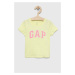 Detské bavlnené tričko GAP žltá farba