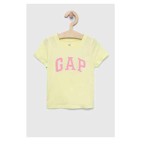 Detské bavlnené tričko GAP žltá farba