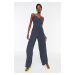 Trendyol Navy Blue Strappy Maxi Woven Jumpsuit