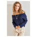 Bianco Lucci Women's Ruffle Collar Sweater