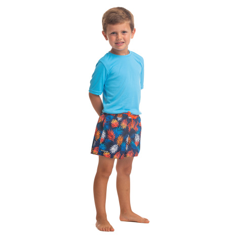Detské plážové šortky 100 modro-červené OLAIAN