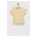 Detské bavlnené tričko Guess žltá farba