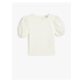 Koton T-Shirt Short Balloon Sleeves Round Neck