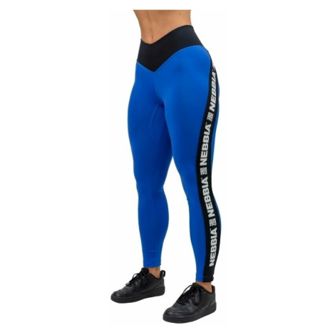 Nebbia High Waisted Side Stripe Leggings Iconic Blue Fitness nohavice
