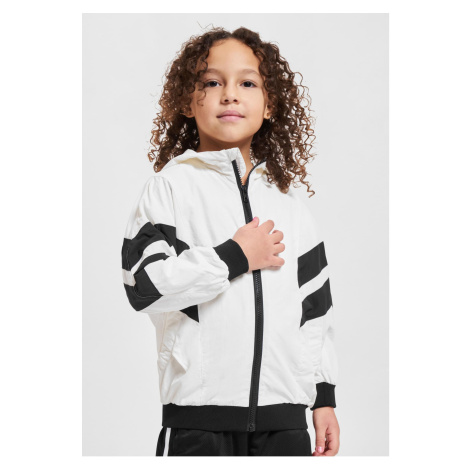 Girls' Crinkle Batwing Jacket White/Black Urban Classics