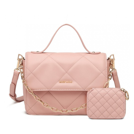 Miss Lulu dámska kabelka a peňaženka Diamond LT2201 - ružová