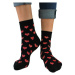 Noviti SB 026 W 04 černé s červenými srdci Dámské ponožky