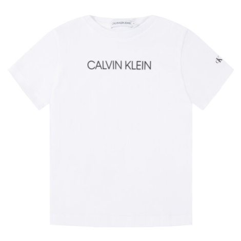 Calvin Klein Jeans Tričko Institutional SS IB0IB00347 Biela Regular Fit