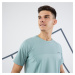 Pánske tenisové tričko s krátkym rukávom Dry Gaël Monfils sivo-zelené