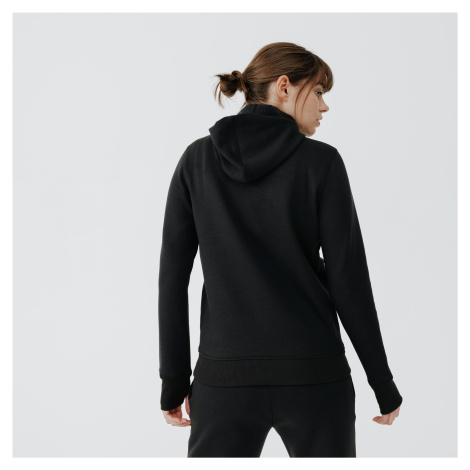 Dámska bežecká bunda s kapucňou Jogging 500 čierna KALENJI