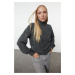 Trendyol Anthracite Wide Fit Soft Textured Basic Knitwear Sweater