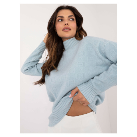 Light blue women's turtleneck sweater