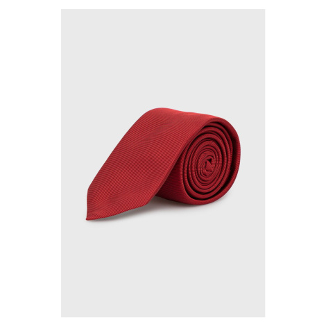 Hodvábna kravata HUGO červená farba Hugo Boss