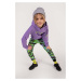 Detská bavlnená mikina Coccodrillo fialová farba, s kapucňou, s potlačou