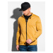 Žltá pánska mikina na zips bez kapucne Ombre Clothing B1071