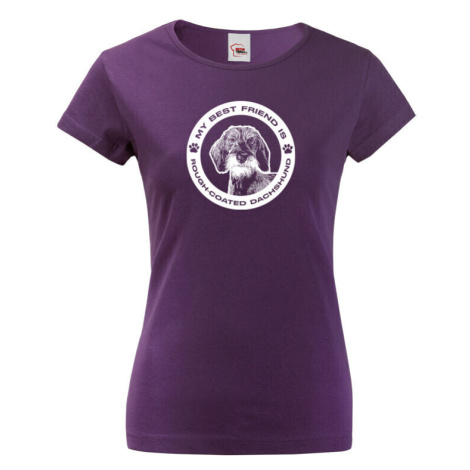 Dámské tričko pre milovníkov psov s potlačou Jazvečík hrubosrstý  - skvelý darček