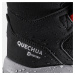 Detská hrejivá a nepremokavá turistická obuv SH500 MTN so šnúrkami 35-38 čierna