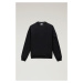 Mikina Woolrich Light Fleece Sweatshirt Čierna