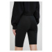 Šortky Calvin Klein dámske, čierna farba, jednofarebné, stredne vysoký pás
