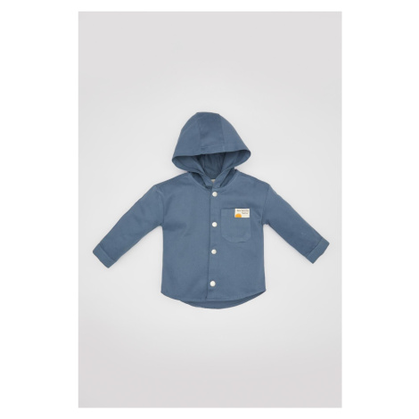 DEFACTO Baby Boy Gabardine Long Sleeve Hooded Shirt