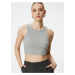 Koton Crop Undershirt Ribbed Crew Neck