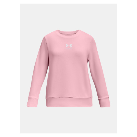 Ružová dievčenská športová mikina Under Armour UA Rival Terry Crew