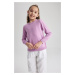 DEFACTO Girl's Crew Neck School Sweater