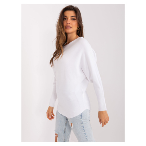 White women's oversize viscose sweater