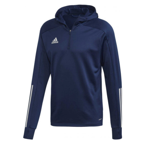 adidas CON20 TK HOOD Pánska futbalová mikina, tmavo modrá, veľkosť