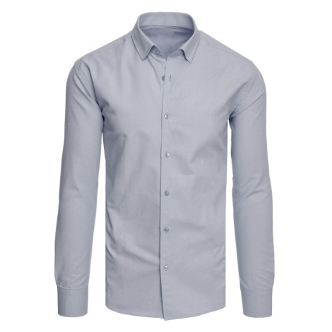 Pánska jednofarebná sivá košeľa Dstreet