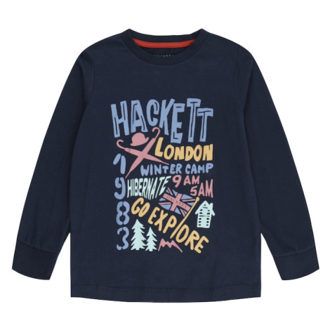 Hackett London Tričko  námornícka modrá / svetlomodrá / žltá / pastelovo ružová