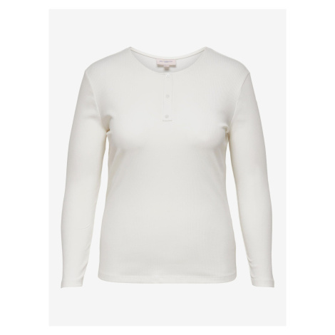 White Basic Long Sleeve T-Shirt ONLY CARMAKOMA Adda - Women