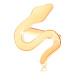 Zlatý piercing do nosa 585, zahnutý - zvlnený had, lesklý plochý povrch