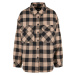 Women's flannel padded overshirt black/softtaupe